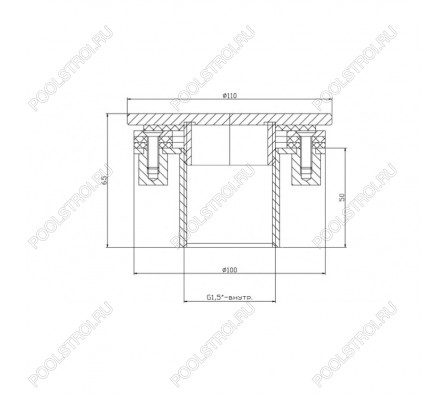 Форсунка подключения пылесоса Ø 100 (пленка) G1½